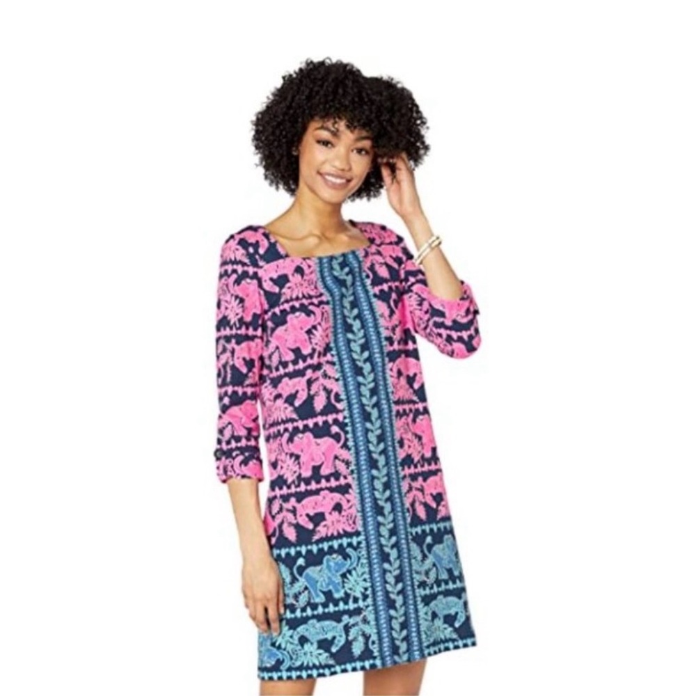 Lilly Pulitzer Bailee Dress in "High Tide Perfect Pair" elephant print Dress